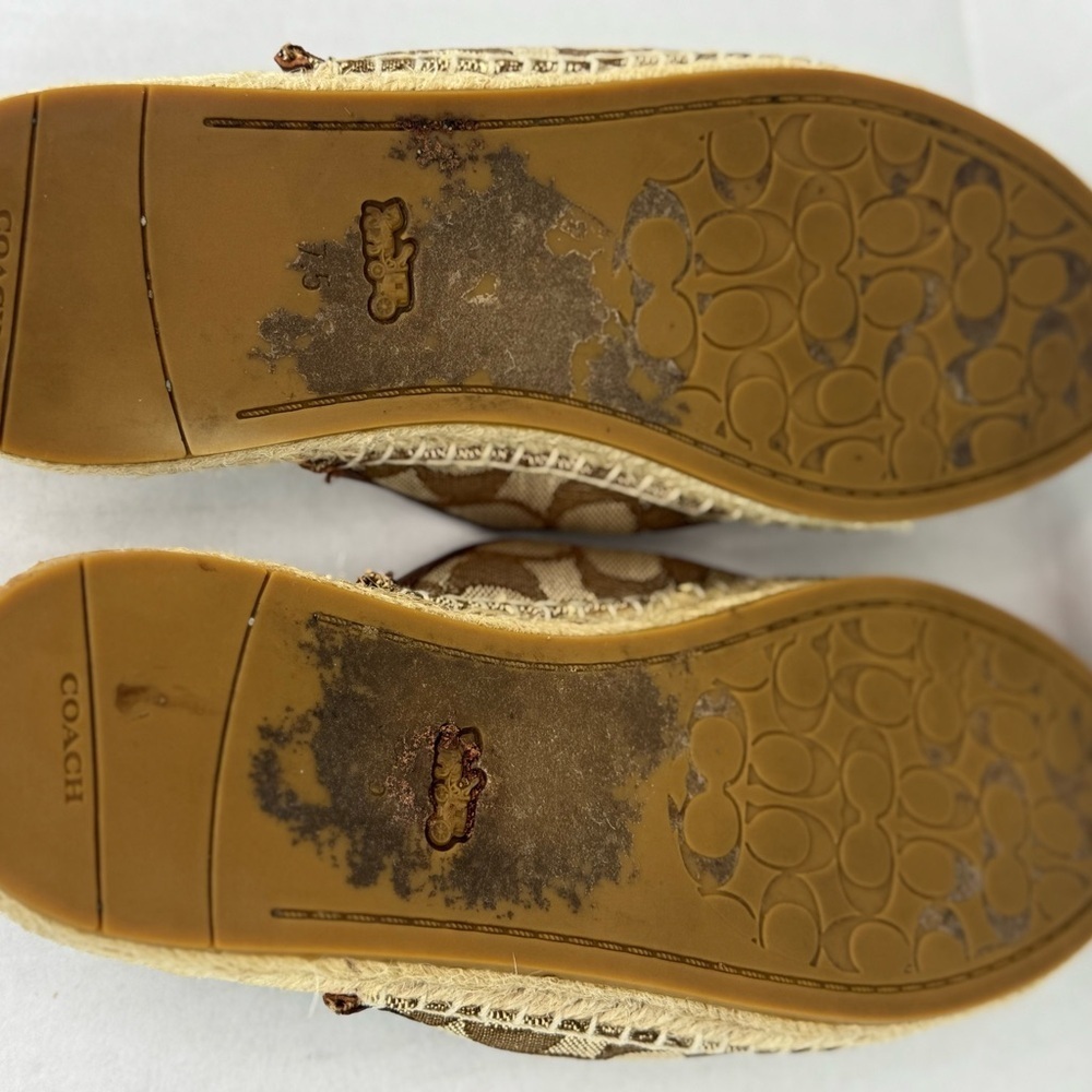 Coach Signature Brown and Tan Espadrille Slip-Ons - Picture 8 of 8
